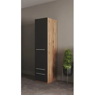 Priess Wäscheschrank Barcelona 5-türig 200 x 210 x 60 cm schwarz