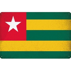 Blechschild Wandschild 20x30 cm Togo Fahne Flagge