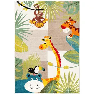 Pergamon Kinder Teppich Softstar Kids Tierwelt , Multicolor , Textil , Animalprint , 140x200 cm , Teppiche und Böden, Teppiche, Kinderteppiche