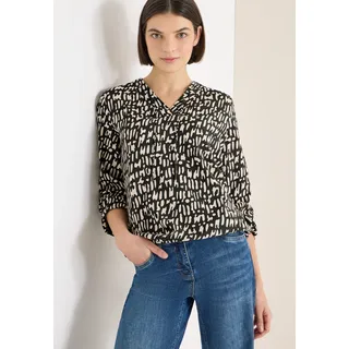 Cecil Langarmbluse mit Tunnelzug und grafischem Muster