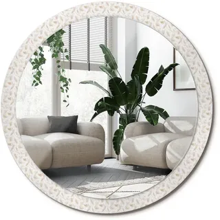 Wallfluent Spiegel Rund Ø 100 cm mit Aufdruck , Glas , 100x100x0.4 cm , Spiegel, Wandspiegel