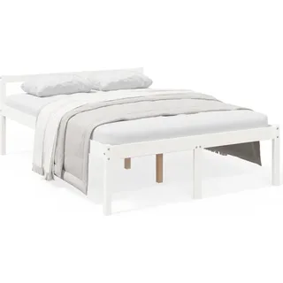vidaXL Seniorenbett Weiß 140x190 cm Massivholz Kiefer - Weiß