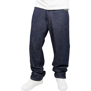 DADA Loose Fit Jeans mit Print Baggy Pants Größe: 30W - Blau