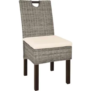 vidaXL Esszimmerstühle 6 Stk. Kubu-Rattan Mangoholz - Braun