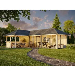 Palmako Pavillon Bianca 33,2 m2 Set 221 Slide naturbelassen