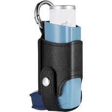 MEDMAX Halter für Asthma-Inhalator, Kunstleder Hülle Holster, leichte Tragetasche mit Karabinerhaken, Halter kompatibel mit Ventolin Inhalator, (Inhalator Nicht inbegriffen, NUR Hülle)