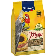 Vitakraft Menü, Vogelfutter für Großsittiche, mit Getreide und Nüssen, Großpackung, ohne Zusatz von Zucker (1x 3kg)