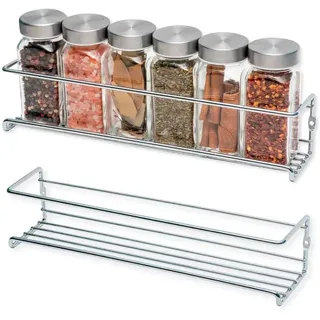 Gewürzregal Wand 2 Set Gewürzregal Hängend Ohne Bohren Küchen Gewürzregal Metall Spice Rack Wall No Drilling Küchenregal Hängend Gewürzständer Für Küchenschrank Duschablage Hängen Wall Organiser