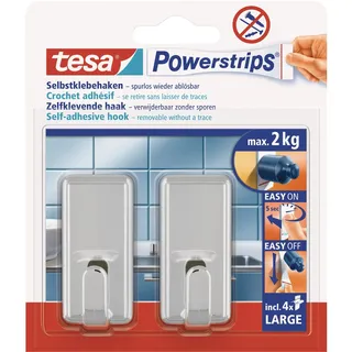 Tesa Garderobenhaken Tesa Powerstrips Large Classic Chrom