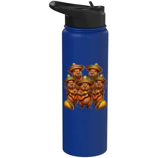 Wasserschwein Cinco de Mayo Kostüm Capybara Stainless Steel Insulated Water Bottle
