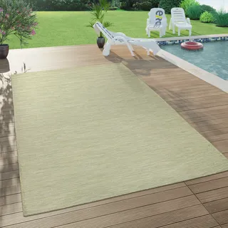 Outdoor Teppich Balkon Terrasse Grau Rosa Grün Pastellfarben Flachgewebe Grösse 60x100 cm - Grün