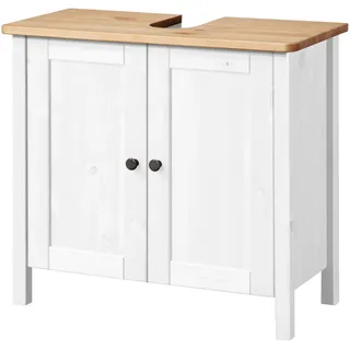 welltime Waschbeckenunterschrank »Sylt« Badmöbel im Landhaus-Stil, Breite 64 cm, aus Massivholz, weiß