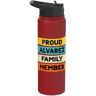 Alvarez Retro Alvarez Nachname Alvarez Stainless Steel Insulated Water Bottle