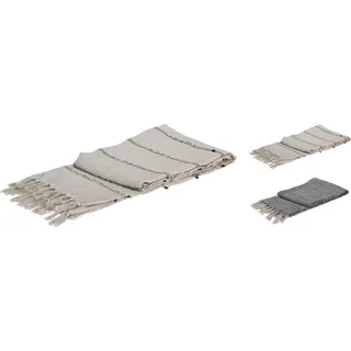 Decke mit Quasten Baumwolle 130 x 170 cm beige - Beige