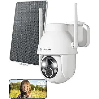 COCOCAM 2K Überwachungskamera Aussen Akku WLAN, Solar Kamera Überwachung Aussen Outdoor Kamera, Außenkamera kabellos mit AI-Mensch-Erkennung, Farbige Nachtsicht, Alexa-kompatibel, 2-Wege-Audio, IP66
