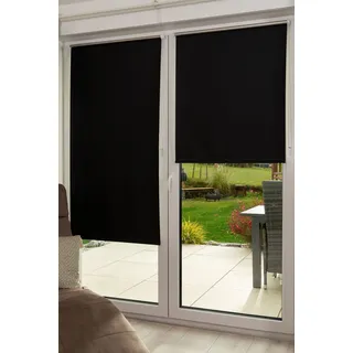 K-Home Thermorollo Verdunklungsrollo ohne Bohren Schwarz B120 x H150 cm