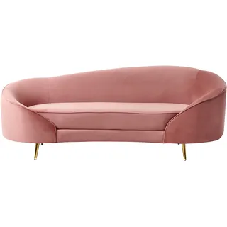 Beliani Sofa 3-Sitzer SAVAR Samtstoff Rosa