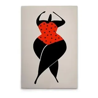 A.S. Création Leinwandbild Retro Frauen Silhouette Rot - Wandbild in Creme, Schwarz - 50 x 75 cm - DD131856