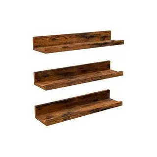 VASAGLE Wandregale-Set vintagebraun 38,0 x 10,0 x 2,0/5,0 cm, 3 St.