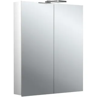 emco flat 2 style LED-Lichtspiegelschrank mit Aufsatzstrahlern, 2 Türen, 600x711x113mm, 979706302