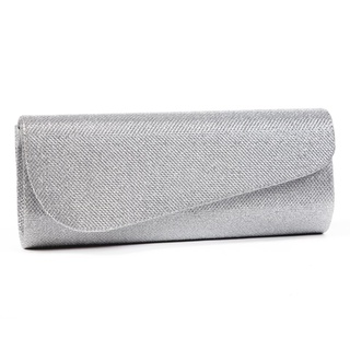 Damara Schräg Abdeckung Shimmert Damen Clutch Abendtasche,Silber