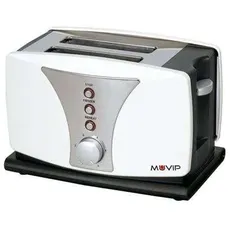 Muvip Top Design Brot-Toaster, 800 W, Kapazität für 2 Scheiben, 6 Bräunungsstufen, Heizfunktion, Auftauen und