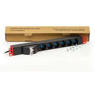 LINK Sicherheit UND Schutz Marke MULTIPRESA Modell ALIMENTAZIONE PRO Rack 19 MIT 6 REPEE UNIVERSALI TRIPOLARI/SCHUKO MAGNETOTHERMIC MIT Personal Rosso Personal