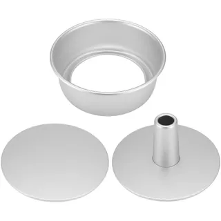 8 Zoll Aluminiumlegierung Rund Chiffon Kuchenform Mit Herausnehmbarer Boden Hohl