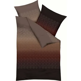 KAEPPEL Gradient Gestreift Satin Braun 155 x 220 cm + 80 x 80 cm
