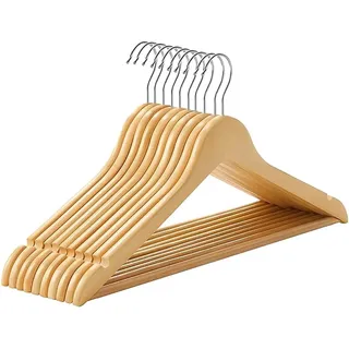 Songmics Kleiderbügel-Set Cason Holz Natur 10-teilig