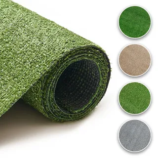 TAPISO Canyoo Rasenteppich Kunstrasen Grün Höhe: 7mm Meterware Kunstrasenteppich Wetterfest Schnelltrocknend Outdoor Balkon Terrasse Garten 200 x 500 cm