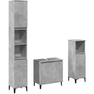 vidaXL Badmöbel-Set 3-tlg. Betongrau
