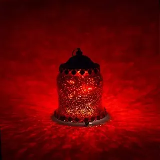 Jinfa LED Laterne Winterdeko Innen LED mit Batterie Geschenke für Frauen Weihnachtsdeko Batteriebetrieben Geschenk deko Wohnzimmer | Glockenform Rot | Ø 11cm × H 19cm