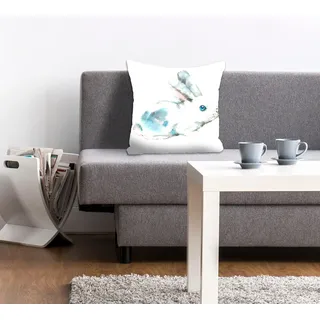 queence Dekokissen »Ezzo« mit einem blauen Hasen, blau