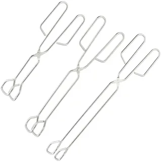 Relaxdays Grillzange 3er Set 24, 30 & 38 cm Edelstahl silber