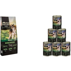 Dehner Wild Nature Hundetrockenfutter Adult, Bergweide, 12 kg & Wild Nature Hundefutter Adult, Bergweide, 6 x 800 g (4.8 kg)