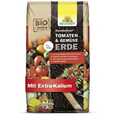 Neudorff NeudoHum Tomaten- & GemüseErde – Torffreie Bio-Erde mit Extra-Kalium für aromatisches Gemüse im Hochbeet und Kübel, vorgedüngt, 20 Liter