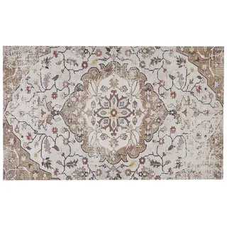 Beliani Vintage-Teppich Kattakkada 200/140 cm , Beige , Kunststoff , Orientalisch , Rechteckig , 140x200 cm , Teppiche und Böden, Teppiche, Vintageteppiche