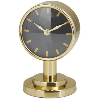 Deco 79 Kleine Uhr aus Edelstahl, 10,2 x 10,2 x 17,8 cm, goldfarben