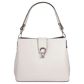 Cluty Umhängetasche echt Leder, Made in Italy weiß