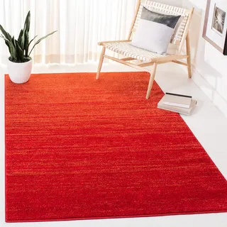 SAFAVIEH Modern Teppich für Wohnzimmer, Esszimmer, Schlafzimmer - Adirondack Collection, Kurzer Flor, Rot und Grau, 165 X 231 cm