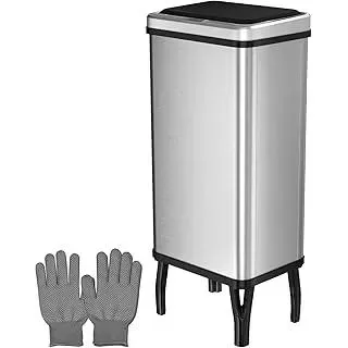 Gardtech 60 Liter Mülleimer Küche mit Sensor - Abfalleimer mit Bewegungssensor - Klemmring für Müllbeutel - Leises Öffnen und Schließen - Montage Erforderlich Erhöhung der Höhe