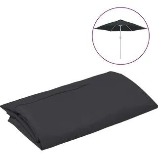 vidaXL Ersatzbezug für Sonnenschirm Schwarz 300 cm - Schwarz