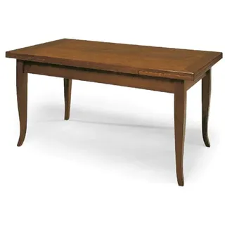 Fashion Commerce KONTE. Design Santo SPIRITO Ausziehbarer Holztisch in schlechtem Kunststil, Walnuss-Finish, 120 x 80/200 x 80 cm