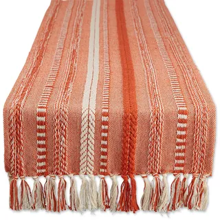 DII Farmhouse Tischläufer-Kollektion, geflochten, gestreift, 38 x 182 cm, Vintage-Rot