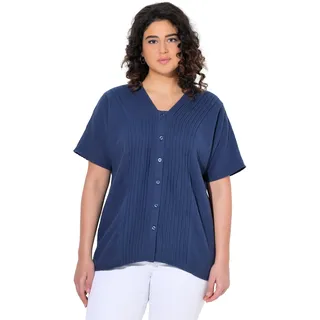 Ulla Popken Damen große Größen Übergrößen Plus Size Musselin Bluse mit Biesen