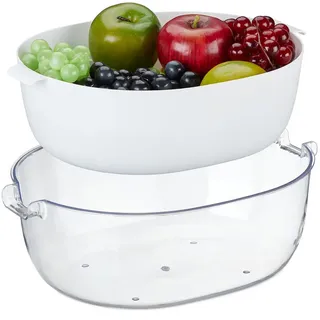 Relaxdays Siebschüssel , Multicolor , Kunststoff , Küchenzubehör, Küchenhelfer, Küchensiebe