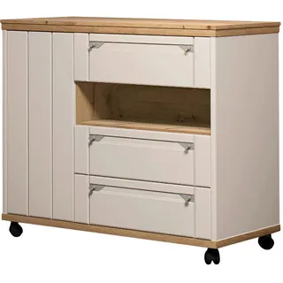 Landscape Servierwagen , Kaschmir, Eiche Artisan , Holzwerkstoff , 3 Schublade(n) Schubladen , rechteckig , 95x56x108 cm , Stauraum , Holzmöbel, Wohnwände Holz, Wohnwand Serien Holz