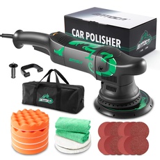 Exzenter Poliermaschine,BATOCA 700W Auto Poliergerät,21mm Orbital Polierset,6 Variable Geschwindigkeit,Auto Poliermaschine Set,Schleifer,Polierer(1000-3800 min-1Drehzahl,150mm Scheiben-ø)