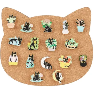 BENECREAT Pinnwand, Katzen-Korktafel, 1cm Dicke Bulletin-Anzeigetafel Zur Wandmontage Aus Kork Für Aufbewahrung von Broschennadeln, Büro-Heim-Festival-Valentinstag-Dekoration, 19.8x17cm